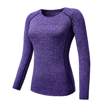 Γυναικείο μακρυμάνικο αθλητικό μπλουζάκι συμπίεσης 2017 Quick-Dry Gym Yoga Running Tops Tee 9282