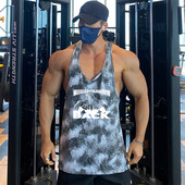 Nyári fitnesz tornatermi felsők Férfi Testépítő Ruházat Edzés Gyorsan szárad Ujjatlan ingek Férfi alkalmi szinglet terepszínű mellény