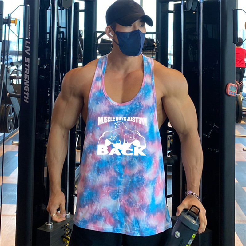 Nyári fitnesz tornatermi felsők Férfi Testépítő Ruházat Edzés Gyorsan szárad Ujjatlan ingek Férfi alkalmi szinglet terepszínű mellény