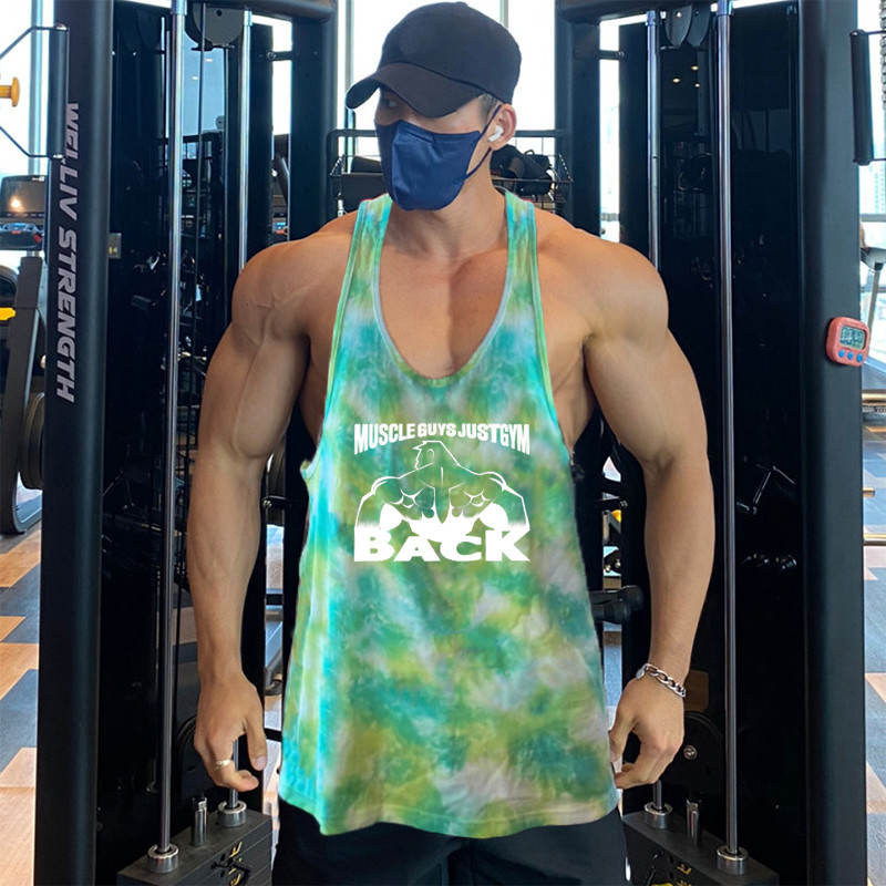 Nyári fitnesz tornatermi felsők Férfi Testépítő Ruházat Edzés Gyorsan szárad Ujjatlan ingek Férfi alkalmi szinglet terepszínű mellény