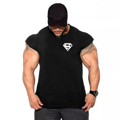 Chemise d'entraînement de musculation et de fitness pour hommes, maillots de sport, chemise de fiber GlaMuscle, haut à la mode,