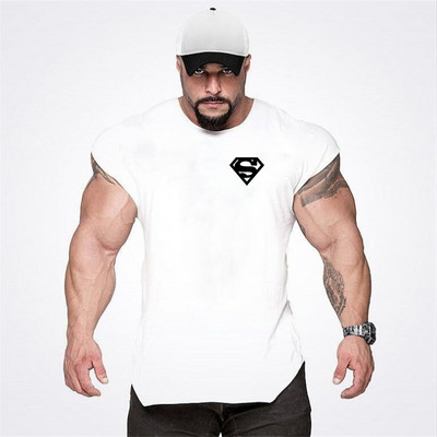 Chemise d'entraînement de musculation et de fitness pour hommes, maillots de sport, chemise de fiber GlaMuscle, haut à la mode,