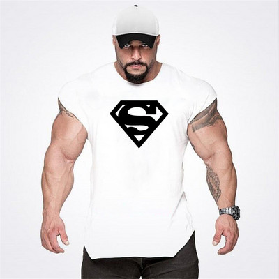 Chemise d'entraînement de musculation et de fitness pour hommes, maillots de sport, chemise de fiber GlaMuscle, haut à la mode,