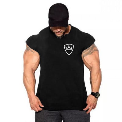Chemise d'entraînement de musculation et de fitness pour hommes, maillots de sport, chemise de fiber GlaMuscle, haut à la mode,