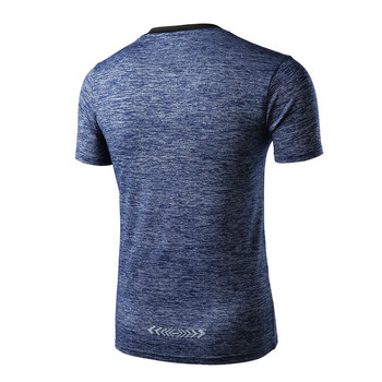 Нова бързосъхнеща тениска Мъжка тениска за спорт на открито Дишаща тениска с къс ръкав Високоеластична мъжка тениска за фитнес за бягане