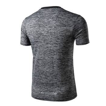 Нова бързосъхнеща тениска Мъжка тениска за спорт на открито Дишаща тениска с къс ръкав Високоеластична мъжка тениска за фитнес за бягане