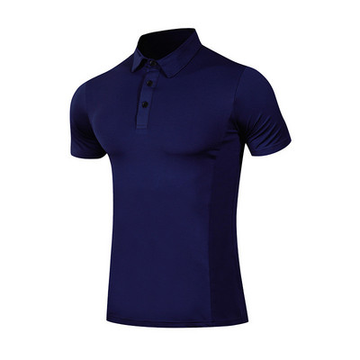 Vīriešu Quick Dry Futbola T-krekls Elpojošs Fitnesa Sporta Krekli Skriešanas trenažieru zāle Ikdienas treniņu polo krekli Vīriešu sporta zāles sporta apģērbs