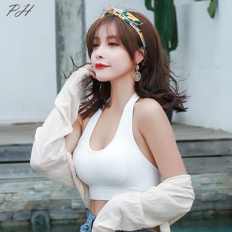 Seksikas päitseteta seljata spordirinnahoidja naistele traadita joogarinnahoidja Bralette traksid Solid põrutuskindel hingav vestiga pesu