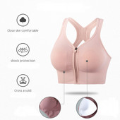 Ütésálló, légáteresztő edzőterem Fitnesz Atlétikai Futás Jóga Bh Sport felsők Női Meleg női Cipzáras Push Up Sport Mellények Mellény Alsóneműk