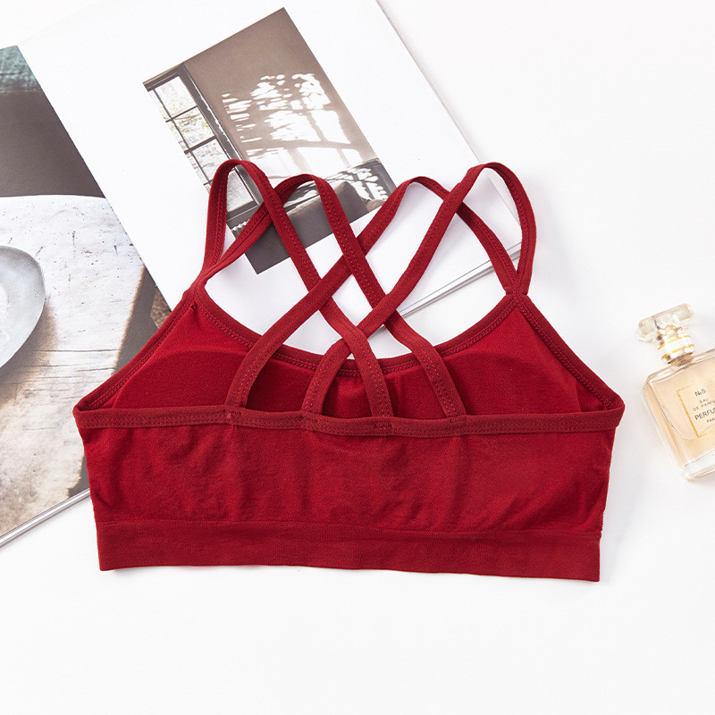 Top Sieviešu sporta krūšturis sievietēm Skaistums Mugura Double Cross elpojošs Jogas Slings Tube Tops Aptīti Fitness Sporta Sieviešu apakšveļa