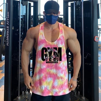 Лятна марка в корейски стил Мъжка жилетка за бягане Gym Camo Риза без ръкави Ежедневен потник за мъже Спортни горнища Тренировка Тренировка Потник