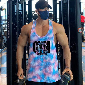 Лятна марка в корейски стил Мъжка жилетка за бягане Gym Camo Риза без ръкави Ежедневен потник за мъже Спортни горнища Тренировка Тренировка Потник