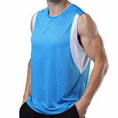 Vasaras lielizmēra vīriešu sporta zāles apģērbi, topi Tīkla skriešanas sporta svārki, bezpiedurkņu fitnesa veste, ikdienas kultūrisms, sporta apģērbs