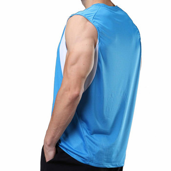 Summer Plus Size Ανδρικά ρούχα γυμναστικής Μπλούζες με διχτυωτό τρέξιμο Αθλητικά μονόπρακτα Αμάνικο γιλέκο γυμναστικής Casual Αθλητικά ρούχα για bodybuilding