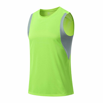 Vasaras lielizmēra vīriešu sporta zāles apģērbi, topi Tīkla skriešanas sporta svārki, bezpiedurkņu fitnesa veste, ikdienas kultūrisms, sporta apģērbs