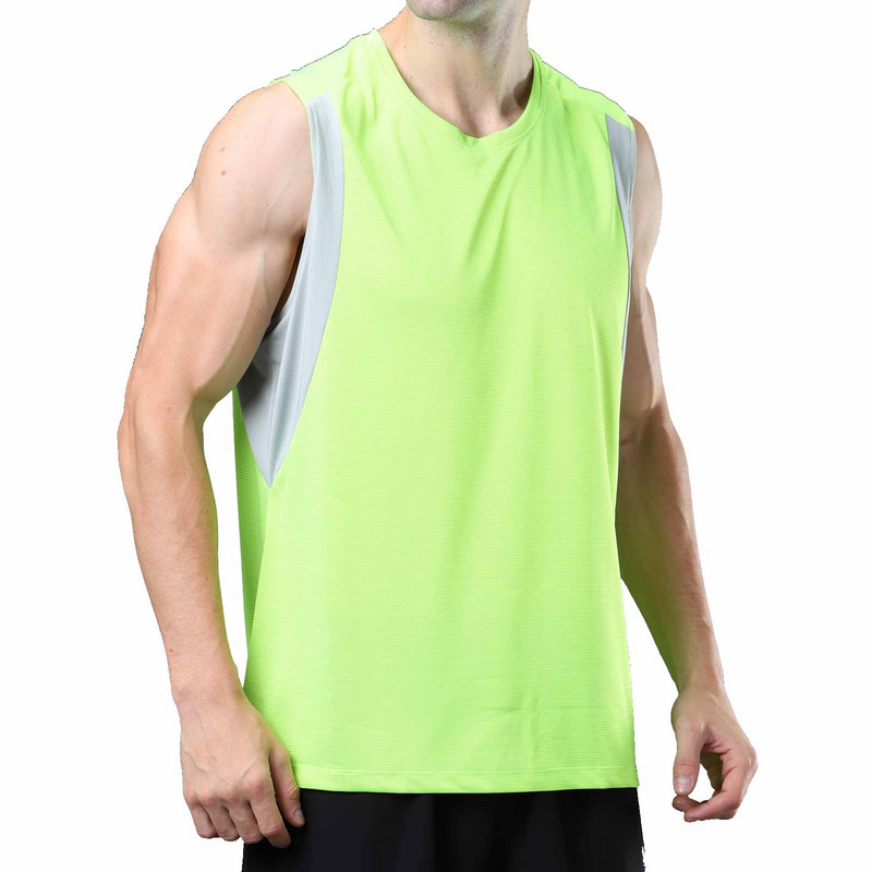 Vasaras lielizmēra vīriešu sporta zāles apģērbi, topi Tīkla skriešanas sporta svārki, bezpiedurkņu fitnesa veste, ikdienas kultūrisms, sporta apģērbs