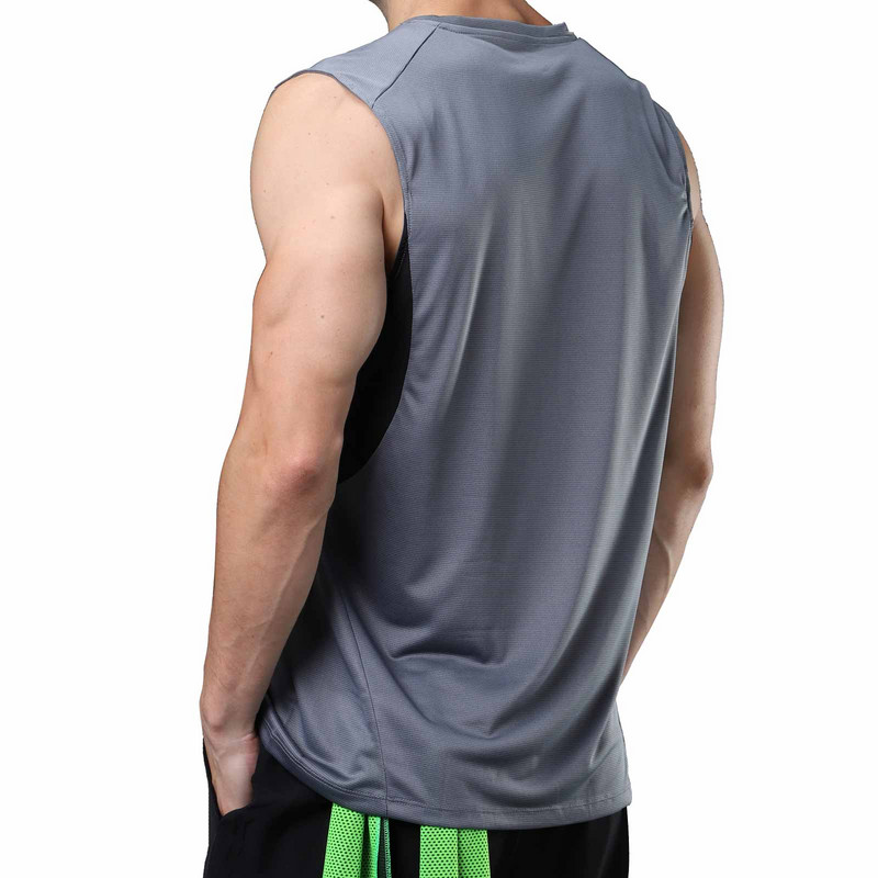 Vasaras lielizmēra vīriešu sporta zāles apģērbi, topi Tīkla skriešanas sporta svārki, bezpiedurkņu fitnesa veste, ikdienas kultūrisms, sporta apģērbs