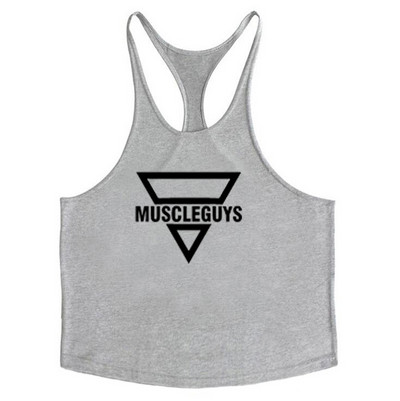 Prekės ženklo „Gym Tank Top“ vyriški kūno rengybos medvilniniai drabužiai Vyriški kultūrizmo sportbačiai, vasariniai sportiniai drabužiai, skirti vyriškoms liemenėms be rankovių