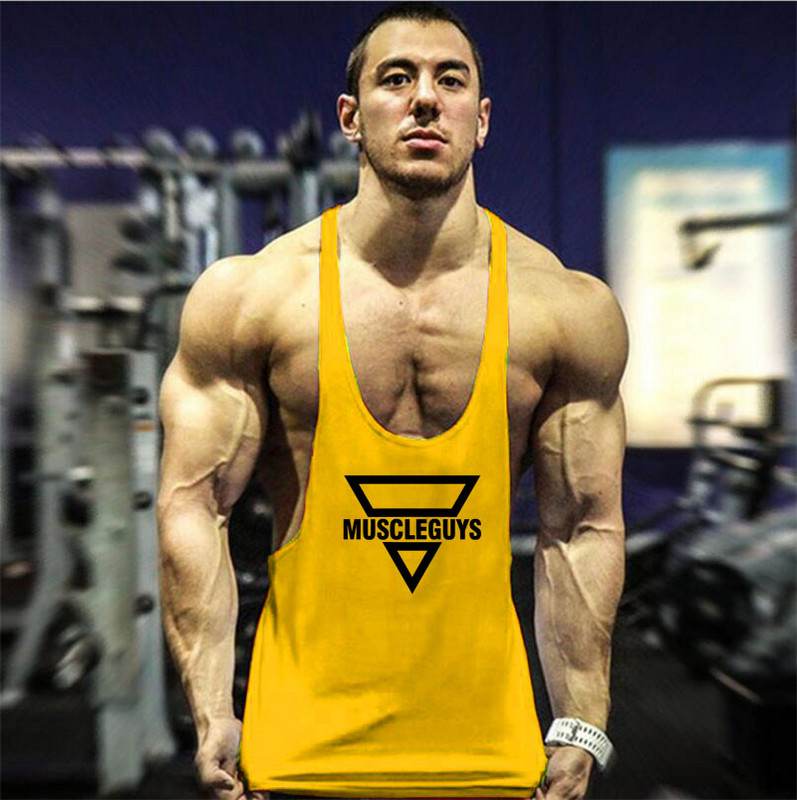 Prekės ženklo „Gym Tank Top“ vyriški kūno rengybos medvilniniai drabužiai Vyriški kultūrizmo sportbačiai, vasariniai sportiniai drabužiai, skirti vyriškoms liemenėms be rankovių