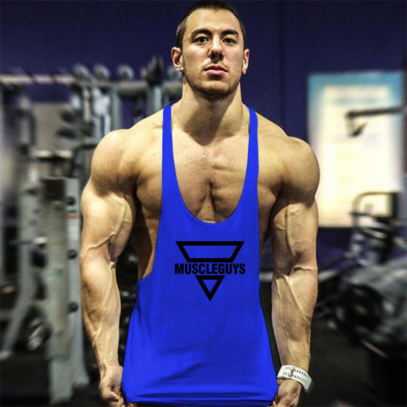Prekės ženklo „Gym Tank Top“ vyriški kūno rengybos medvilniniai drabužiai Vyriški kultūrizmo sportbačiai, vasariniai sportiniai drabužiai, skirti vyriškoms liemenėms be rankovių
