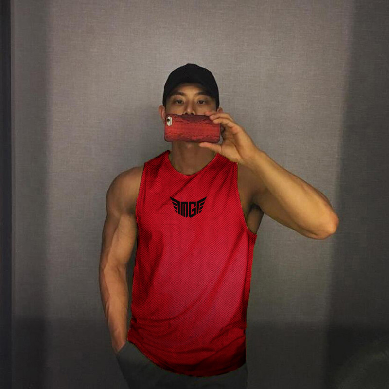 Muskuļu atpūta Vīriešu sieta veste Skriešana Sports Kultūrisms Bezpiedurknēm Treniņš Treniņš Vingrošanas zāle Tank Top vīriešiem Fitness