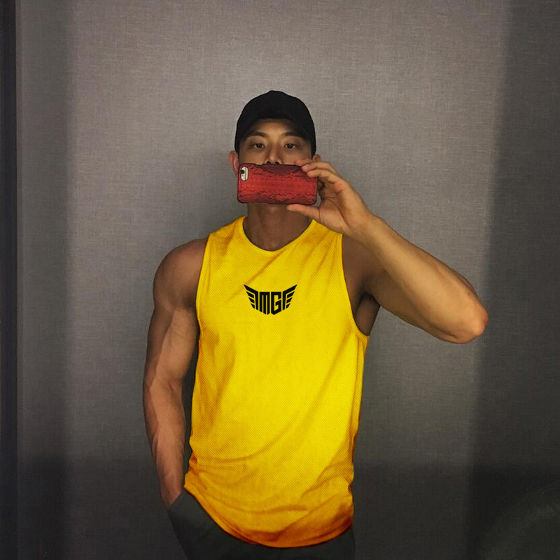 Muskuļu atpūta Vīriešu sieta veste Skriešana Sports Kultūrisms Bezpiedurknēm Treniņš Treniņš Vingrošanas zāle Tank Top vīriešiem Fitness