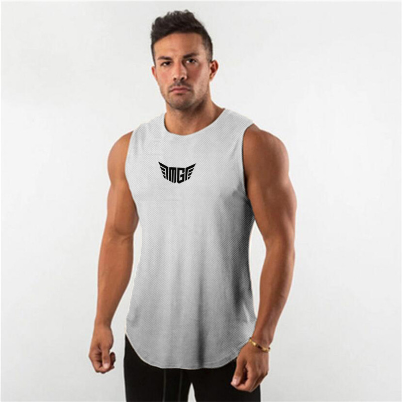 Muskuļu atpūta Vīriešu sieta veste Skriešana Sports Kultūrisms Bezpiedurknēm Treniņš Treniņš Vingrošanas zāle Tank Top vīriešiem Fitness