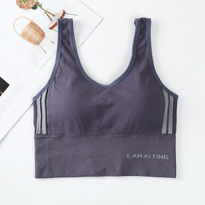 Női szexi fehérnemű felső ütésálló, párnázott, varrat nélküli Push Up sportmelltartó Sport tornaterem Jóga Fitness Futó Edzés melltartó