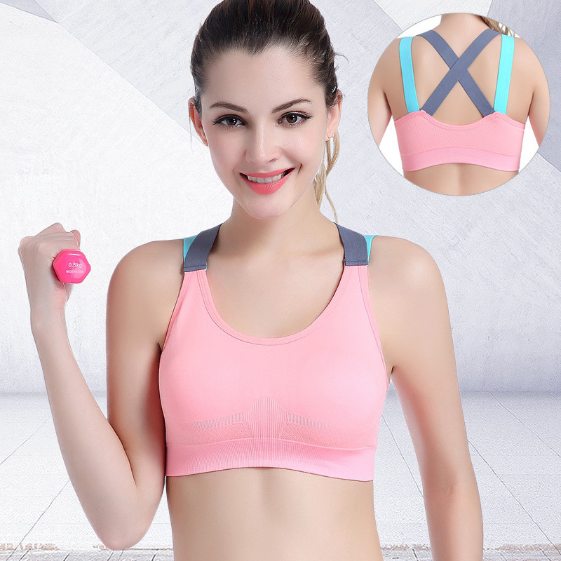 2021-es sportmelltartó Full Cup légáteresztő felső ütésálló Cross Back Push Up edzés melltartó női edzőteremben futó kocogás jóga fitnesz melltartó