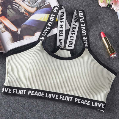 Γράμμα Αθλητικό Σουτιέν Top Push Up Fitness Running Yoga Εσώρουχα Βαμβακερά αθλητικά μπλουζάκια Γυναικεία ρούχα Γυμναστήριο Μασίφ γυναικεία αθλητικά ρούχα