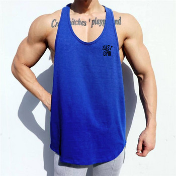 Ανδρικό Fitness Y πίσω διχτυωτό πουκάμισο Singlet Αμάνικο Quick Dry Bodybuilding Gym Ρούχα Ανδρικά Stringer Top γιλέκα για τρέξιμο
