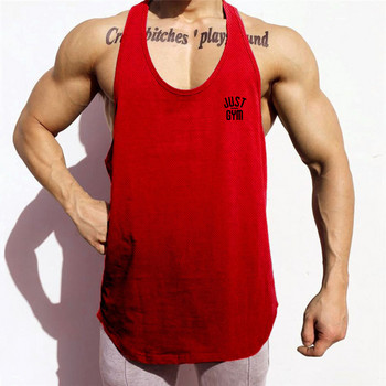 Ανδρικό Fitness Y πίσω διχτυωτό πουκάμισο Singlet Αμάνικο Quick Dry Bodybuilding Gym Ρούχα Ανδρικά Stringer Top γιλέκα για τρέξιμο