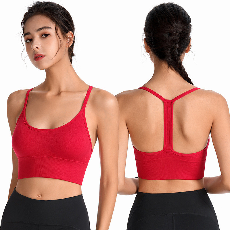 Y-típusú sportmelltartó női nagyméretű Fitness Crop felsők edzés Női jóga alsónemű Hátsó, légáteresztő jóga sportmellény