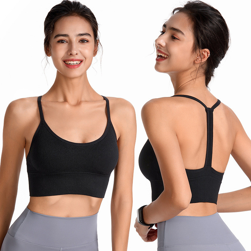 Y-típusú sportmelltartó női nagyméretű Fitness Crop felsők edzés Női jóga alsónemű Hátsó, légáteresztő jóga sportmellény