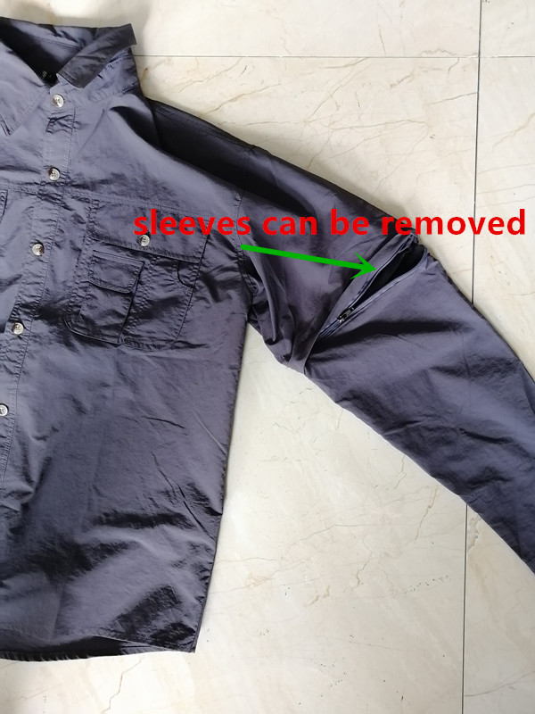 Quick Dry Outdoor Camping Vīriešu Vasaras Taktikas Krekli Elpojoši Noņemami Sporta Makšķerēšana Pārgājieni Pārgājieni Vīriešu Plāns Apģērbs