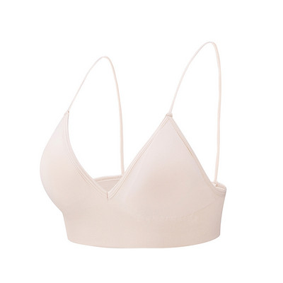 Bymermaids️ Besiūlės moteriškos sportinės liemenėlės su apynasriu kaklelis, fitneso joga, nematoma liemenėlė Sexy Deep V Bralette Crop Tops