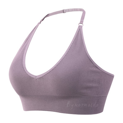 Bymermaids️ Besiūlės moteriškos sportinės liemenėlės su apynasriu kaklelis, fitneso joga, nematoma liemenėlė Sexy Deep V Bralette Crop Tops