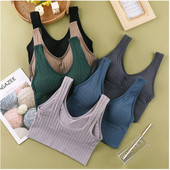 Felső Női Zökkenőmentes Sport Vágott cső felsők Szexi hátsó melltartó Női Home Base mellény Ujjatlan fehérnemű Futó Ütésálló fehérnemű