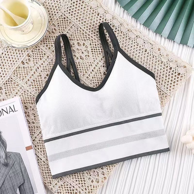 Sporta krūšturi Sieviešu fitnesa skriešanas krūšturi Top Sexy Elpojošs Sudraba jostas Veste Skaistums Atpakaļ savākti Modes Sporta apģērbs