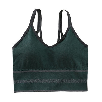 Sporta krūšturi Sieviešu fitnesa skriešanas krūšturi Top Sexy Elpojošs Sudraba jostas Veste Skaistums Atpakaļ savākti Modes Sporta apģērbs