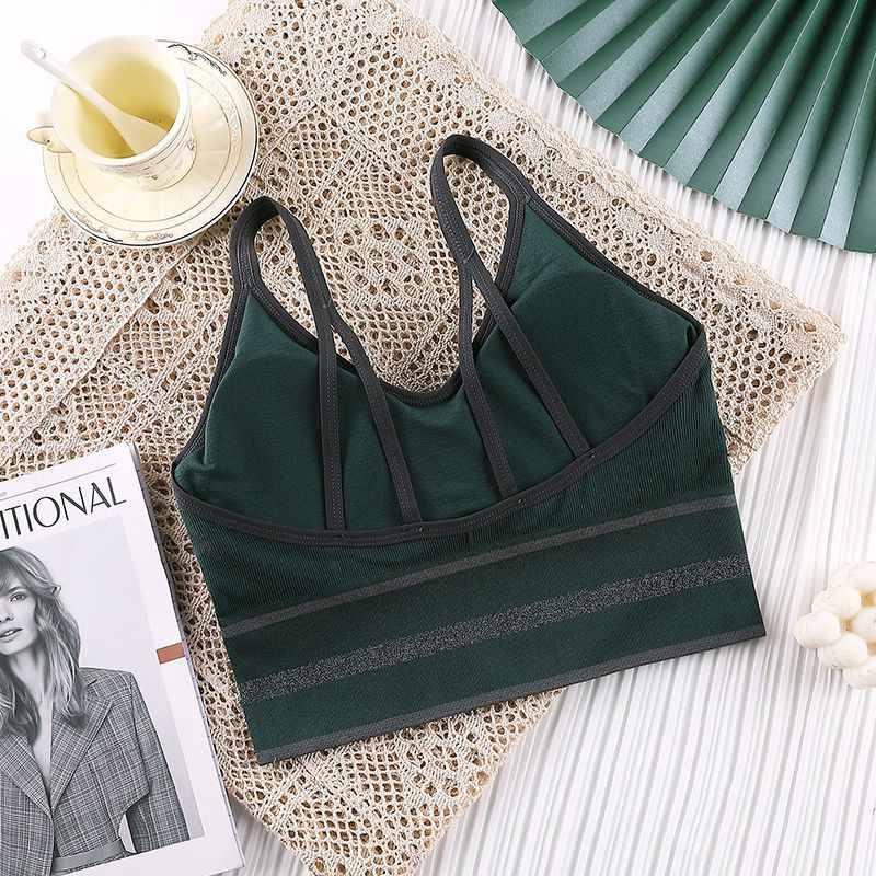 Sporta krūšturi Sieviešu fitnesa skriešanas krūšturi Top Sexy Elpojošs Sudraba jostas Veste Skaistums Atpakaļ savākti Modes Sporta apģērbs