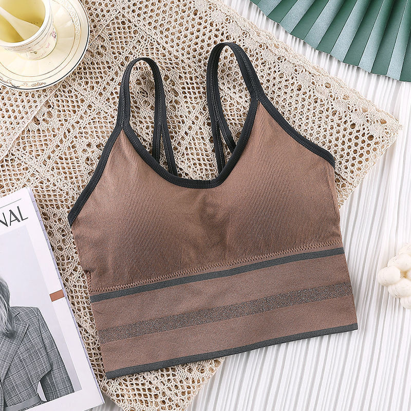 Sporta krūšturi Sieviešu fitnesa skriešanas krūšturi Top Sexy Elpojošs Sudraba jostas Veste Skaistums Atpakaļ savākti Modes Sporta apģērbs