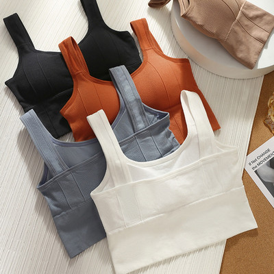 Soodsad müügihinnad naiste seksikad kärbitud topid Õmblusteta rinnahoidja Spordipesu Elastne Push Up Sport Bralette Tank top