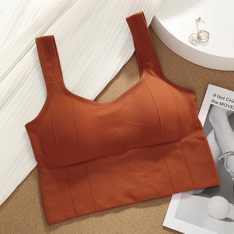 Izpārdošanas sievietēm Sexy Crop Tops Caurules Tops Bezšuvju krūšturis Sporta apakšveļa Elastīga Push Up Sporta Bralette Tank Tops