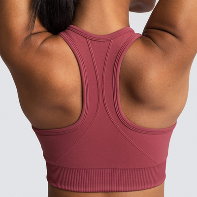 Αθλητικό σουτιέν Yoga Stretch αναπνέον Κορυφαίο μονόχρωμο Γυναικείο Αφαιρούμενο Σουτιέν αθλητικής γυμναστικής με επένδυση Running Gym χωρίς ραφή Crop
