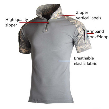 Ανδρικά μπλουζάκια Airsoft Tactical T Shirt Στρατιωτικό Safari Camo Army Combat Μπλουζάκι Tee Paintball Ανδρικά ρούχα 8XL Plus κυνηγετική στολή