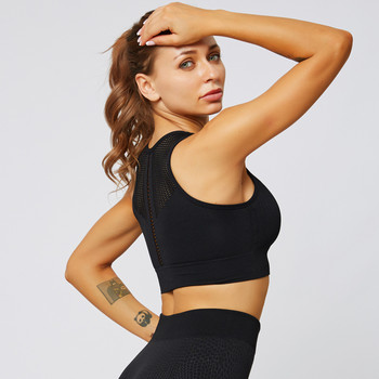 S-XL Дишащ дамски спортен сутиен с вдлъбнат гръб, удароустойчива жилетка, горна част за фитнес, фитнес, секси сутиен за йога за бягане