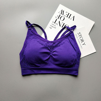 Professzionális Energy Yoga melltartó Seamless Running Back Cross Strappy sportmelltartó párnával Brassiere Woman Fitness Sportruházat