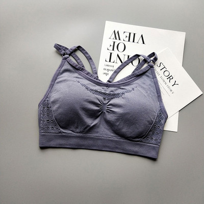 Professzionális Energy Yoga melltartó Seamless Running Back Cross Strappy sportmelltartó párnával Brassiere Woman Fitness Sportruházat