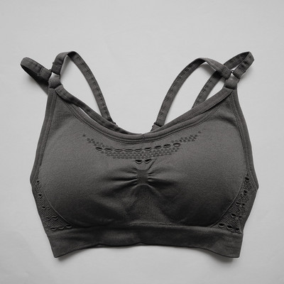 Professzionális Energy Yoga melltartó Seamless Running Back Cross Strappy sportmelltartó párnával Brassiere Woman Fitness Sportruházat